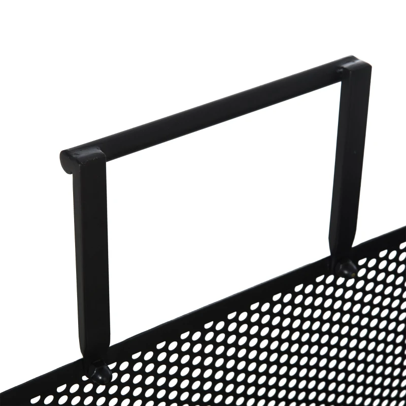 Outsunny Carrello Portalegna in Ferro Nero con 2 Ruote per Interni o Esterni