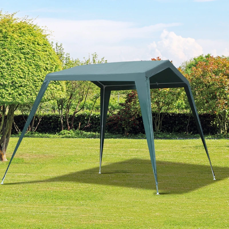 Outsunny Gazebo da Giardino con 4 Corde Tiranti 8 Picchetti da Terra Verde 3.3 x 2.4 x 2.1 m