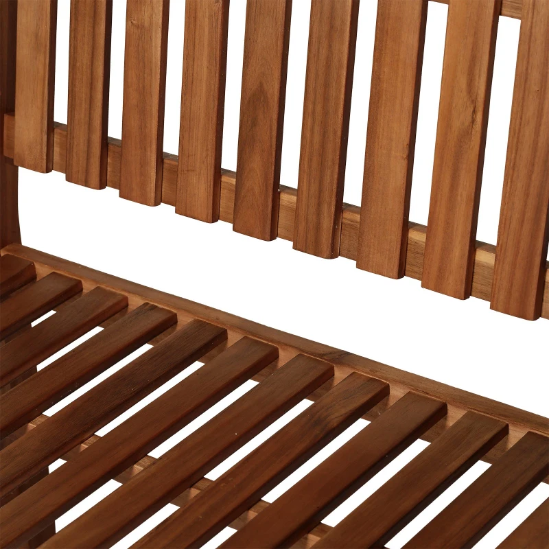 Outsunny Panchina da Giardino panchina giardino legno 2 Persone a Doghe Legno di Acacia 120 x 65 x 91.5 cm Marrone