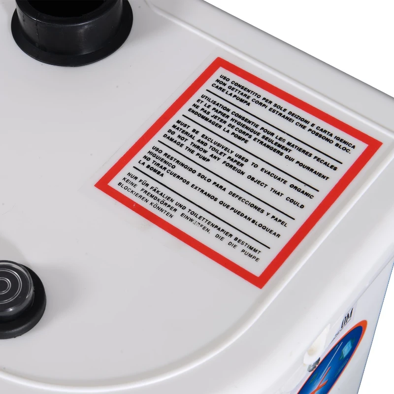 HOMCOM - Trituratore Pompa di Scarico 800W per WC, Lavabo, Bidet, Doccia in PP 43 x 23 x 26cm Bianco