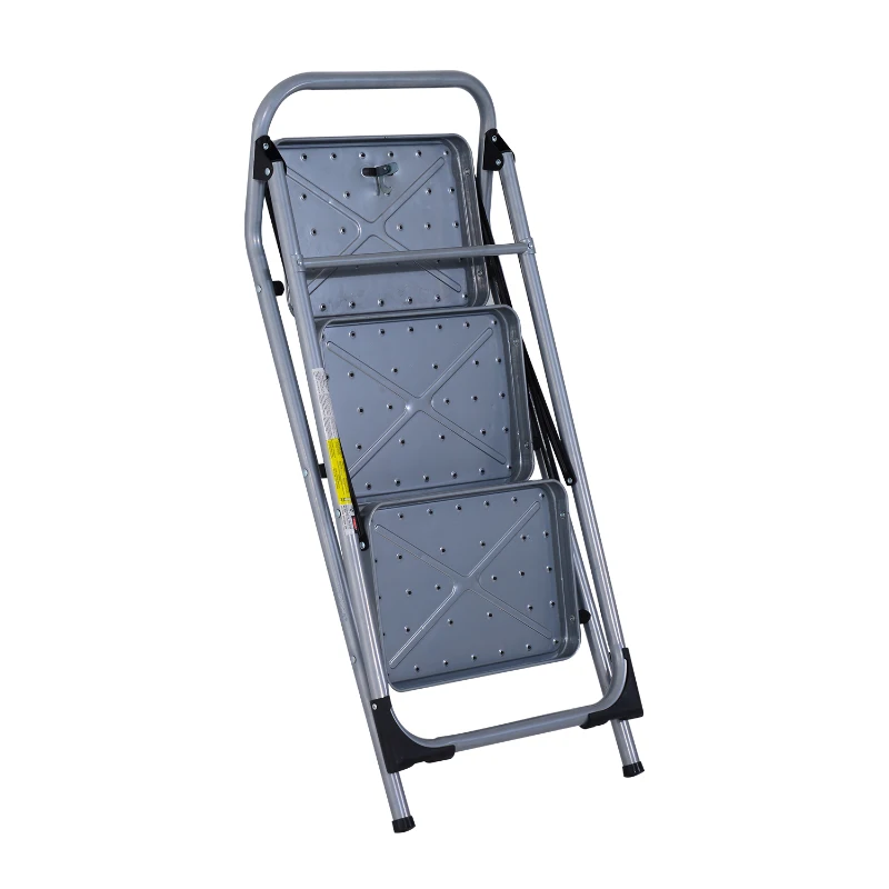HOMCOM Scaletta Sgabello Pieghevole 3 Gradini Portata Max 150kg Ferro 92 × 48 × 62cm