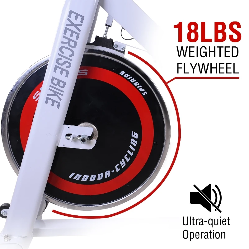 Homcom Cyclette Spinning Professionale con Sellino e Manubrio Regolabili Schermo LCD Bianco, nero, rosso, 107x48x100cm