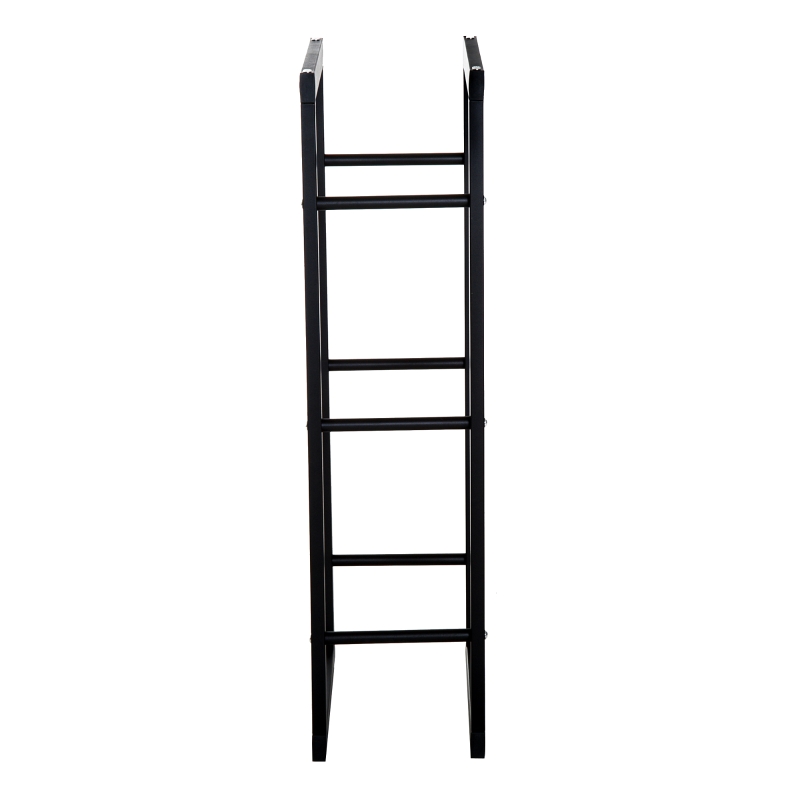 Homcom Porta Legna per Casa e Giardino in Ferro Nero, 60x25x100cm