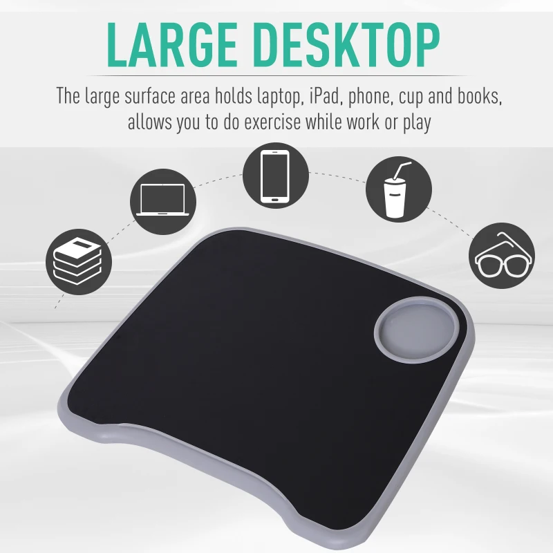 HOMCOM Cyclette con Tavolo da Lavoro Scrivania con Altezza Regolabile per il Tuo PC o Tablet, Pedali a Scomparsa