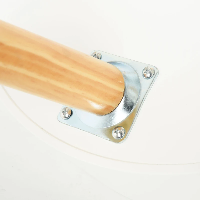 Homcom Comodino Rotondo e Salvaspazio in Legno Bianco con 1 Cassetto Φ38x46.7cm