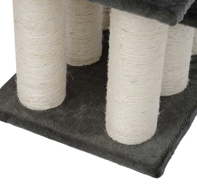 PawHut Scala per Gatti Struttura in Sisal 45 × 35 × 34cm Grigio Scuro