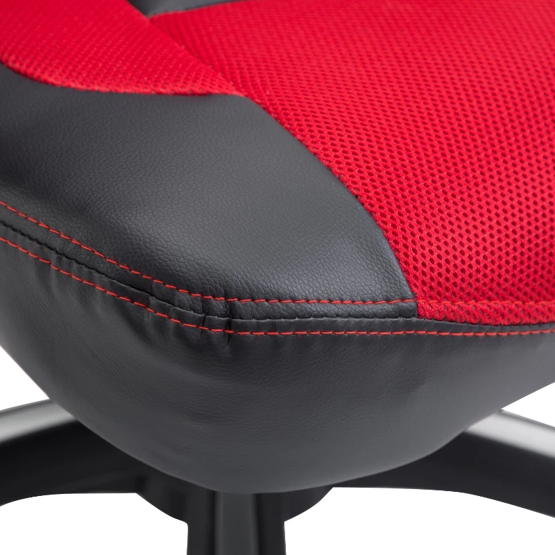 Homcom Poltrona da Ufficio Massaggiante e Riscaldante, Rosso e Nero, 68x69x108-117cm