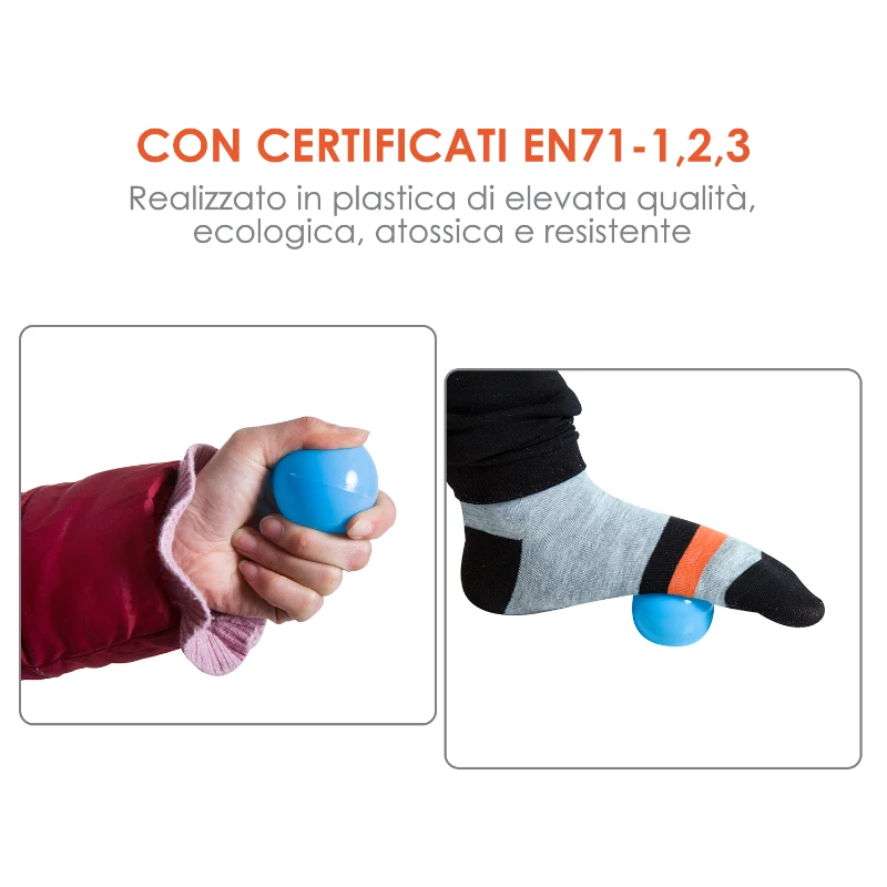 HOMCOM Set di 100 Palline da Gioco per Bambini Giocattolo Colorate Diametro 8cm