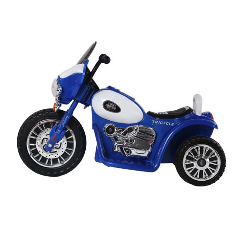 HOMCOM Triciclo Moto Elettrica per Bambini  80 × 43 × 54.5cm Blu