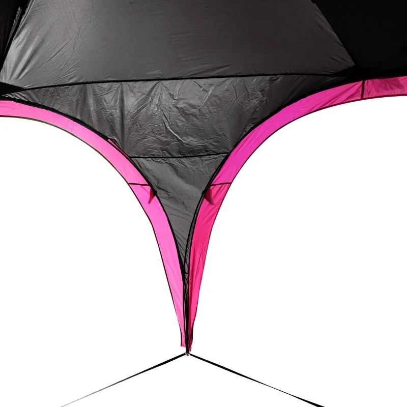 Outsunny Tenda da Spiaggio Impermeabile Protezione Raggi UV per 6 Persone Campeggio, in Poliestere, Nero e Rosso, 330 x 330 x 255 cm