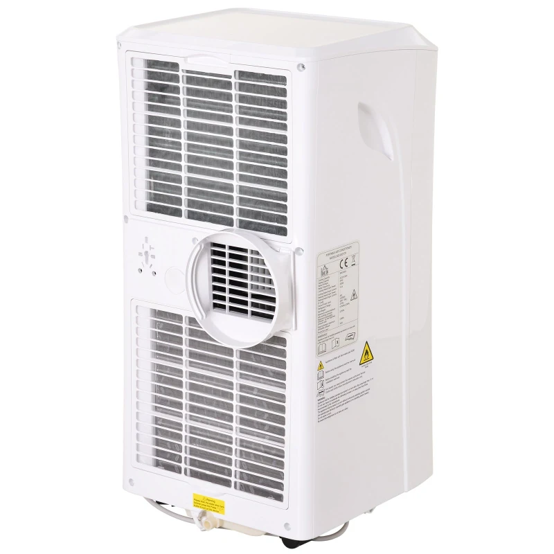 HOMCOM Condizionatore Portatile con Deumidificatore e Ventilatore 2 Velocità, Telecomando e Timer 24h, 1080W, Refrigerante R290, Bianco