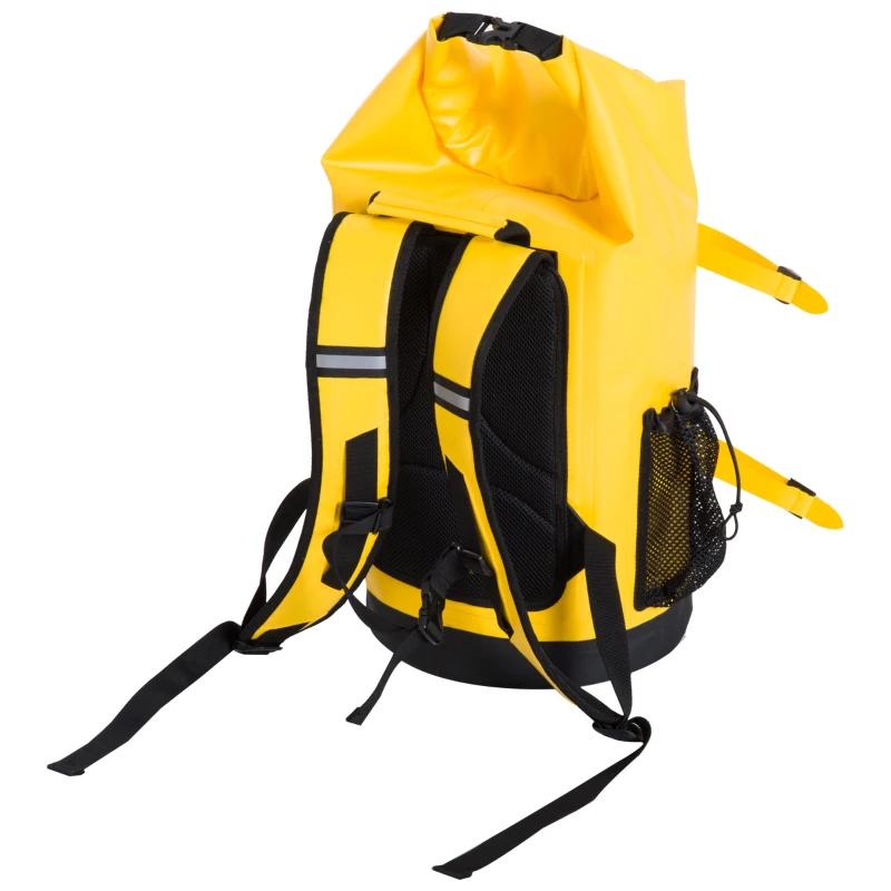 Outsunny Borsa Zaino Impermeabile Multifunzionale Ideale per Outdoor, Giallo, 30L