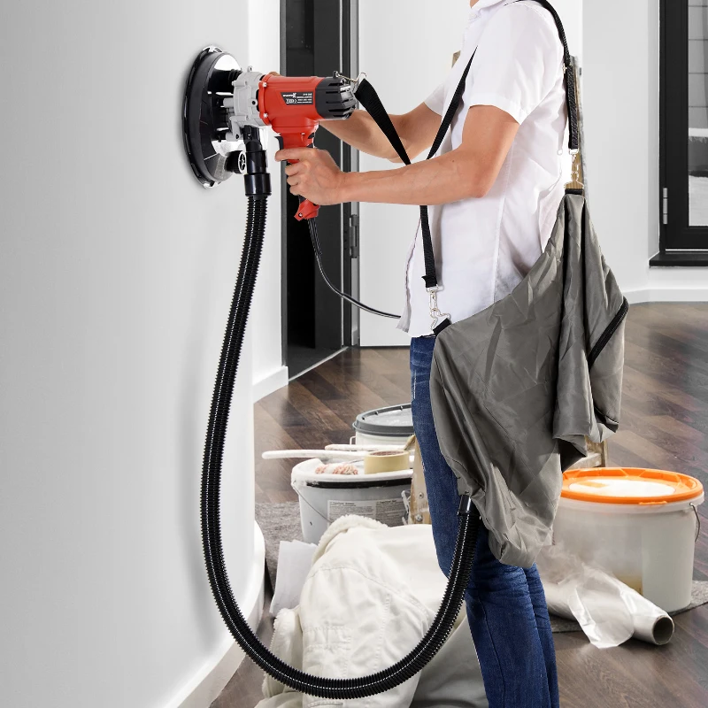 DURHAND Levigatrice Elettrica da Muro con Aspiratore 1200W Velocità Regolabile 32 × 33 × 27cm