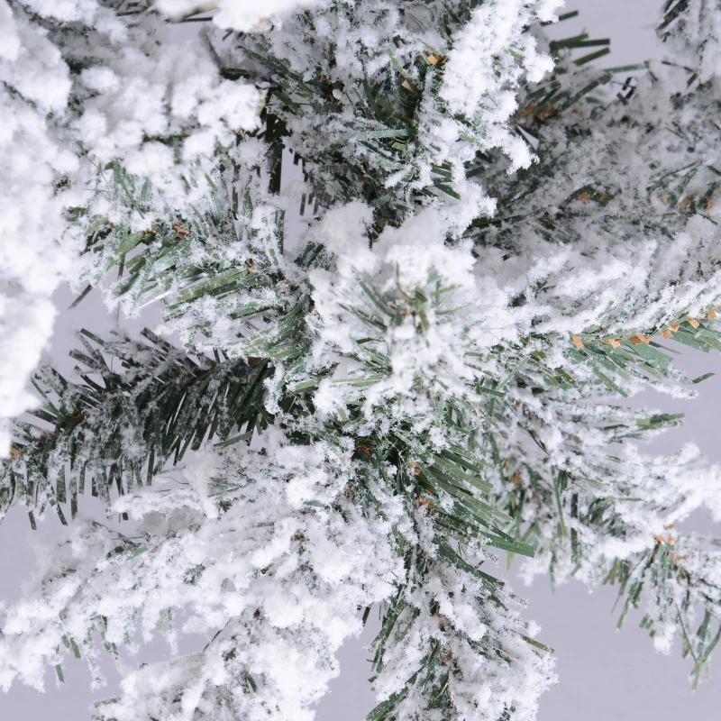 HOMCOM Albero di Natale Artificiale Alto 180 cm Effetto Neve Con 472 Punte per le Decorazioni Natalizie