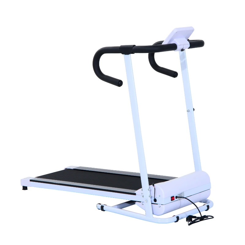 HomCom Tapis Roulant Elettrico Home Fitness 10 velocità, Bianco e Nero