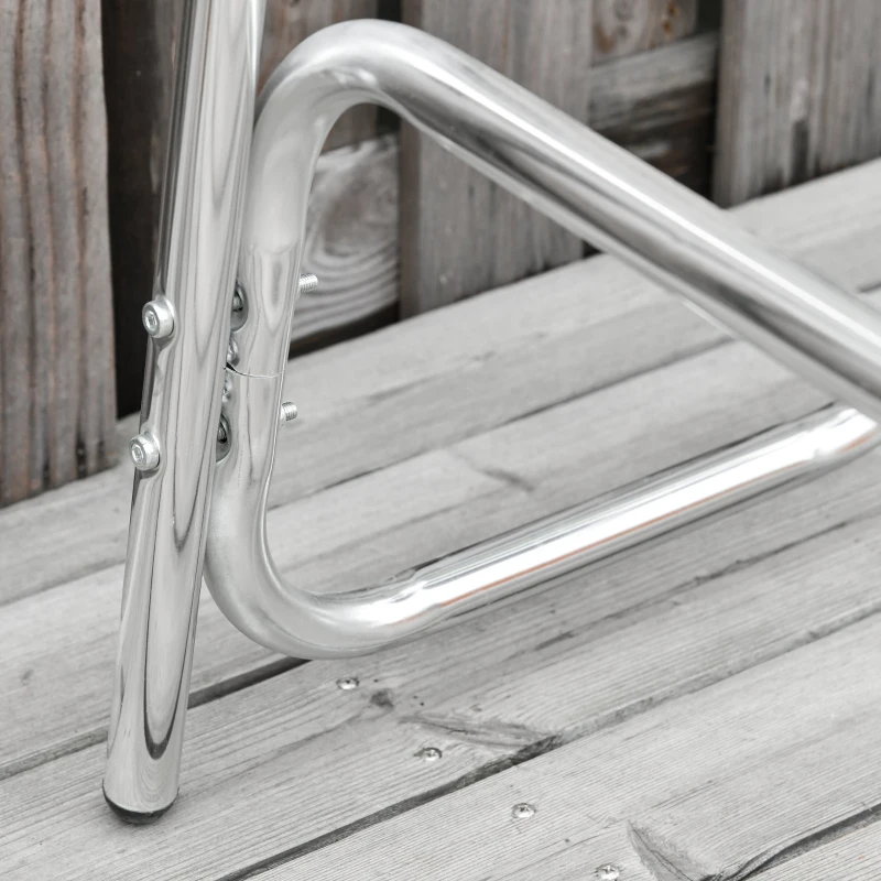 Outsunny Set Tavolino Alto con 2 Sgabelli da Bar, Arredamento da Giardino in Alluminio e Acciaio Colore Argento