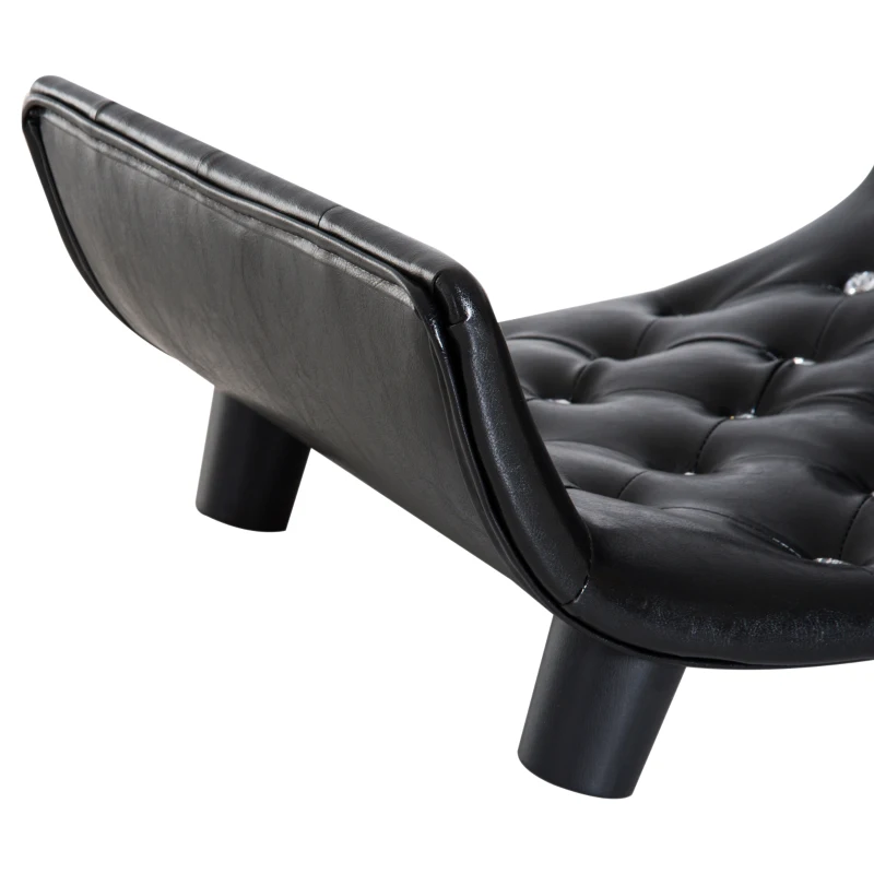 PawHut Divano Letto Cuccia per Cani e Gatti Elegante Ecopelle e Legno 58×43×25cm