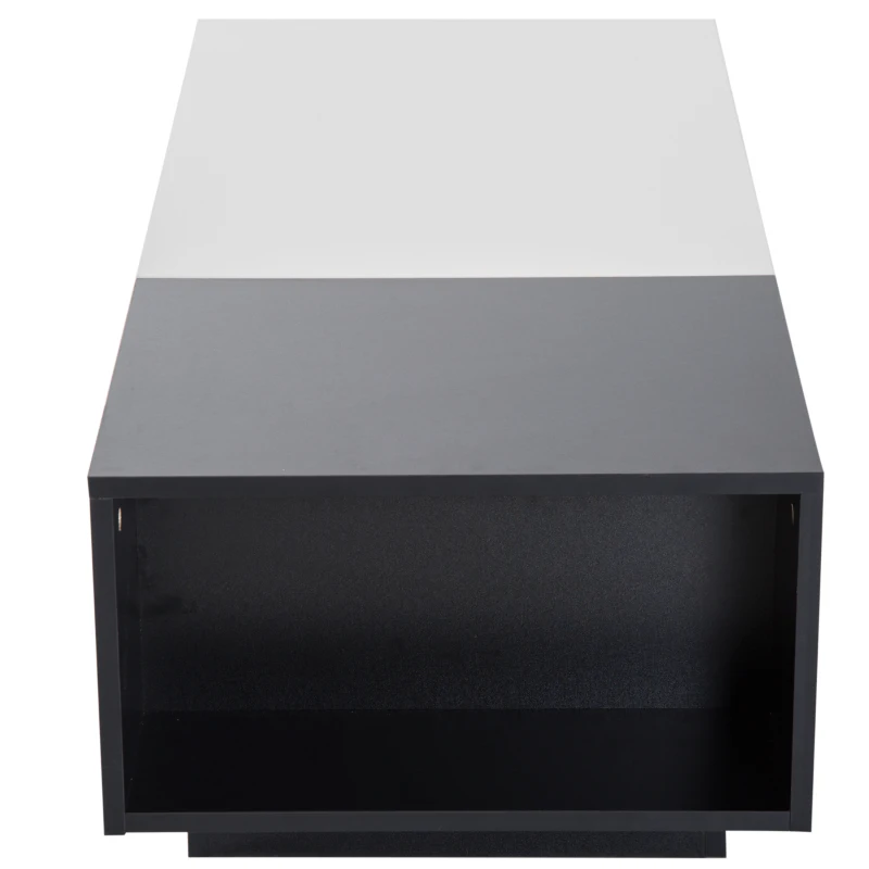 Homcom Tavolino da Soggiorno Estendibile Bianco e Nero, 51x140x116-160cm