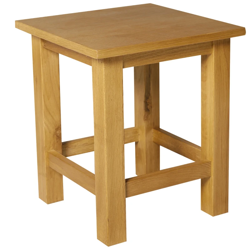 HOMCOM Set 3 Tavolini con Diverse Misure Impilabili Tavolini da Caffè, Tavolini d'Appoggio per Soggiorno, Giardino, Balcone Legno di Quercia di Elevata Qualità