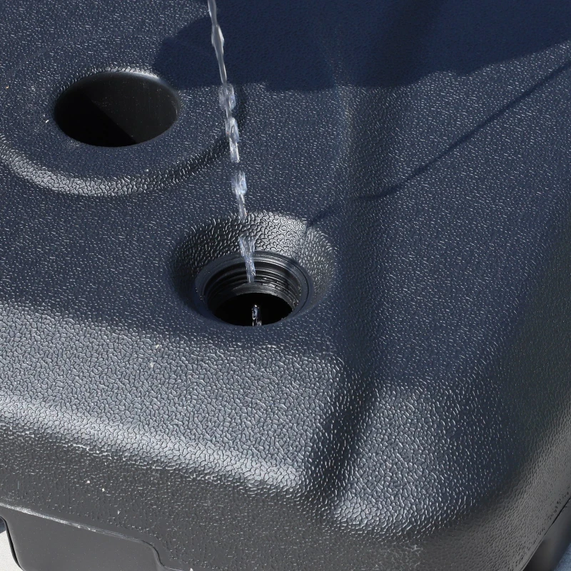 Outsunny Base per Ombrellone con 2 Ruote Riempibile con Acqua o Sabbia 50/60kg da Giardino HDPE 60x80x16cm