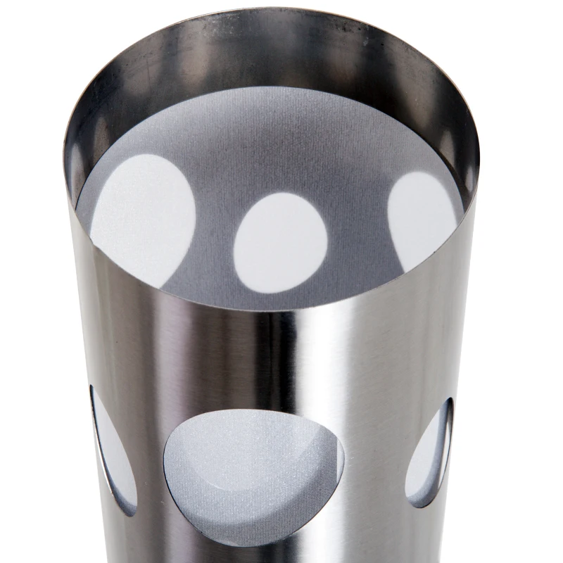 Outsunny Lampada da Terra Giardino Esterno LED a Energia Solare Design Moderno Acciaio Φ19.7 × 63cm