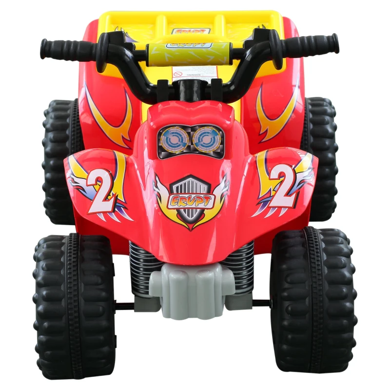 Qaba Quad Moto Elettrica per Bambini, Rosso e Giallo