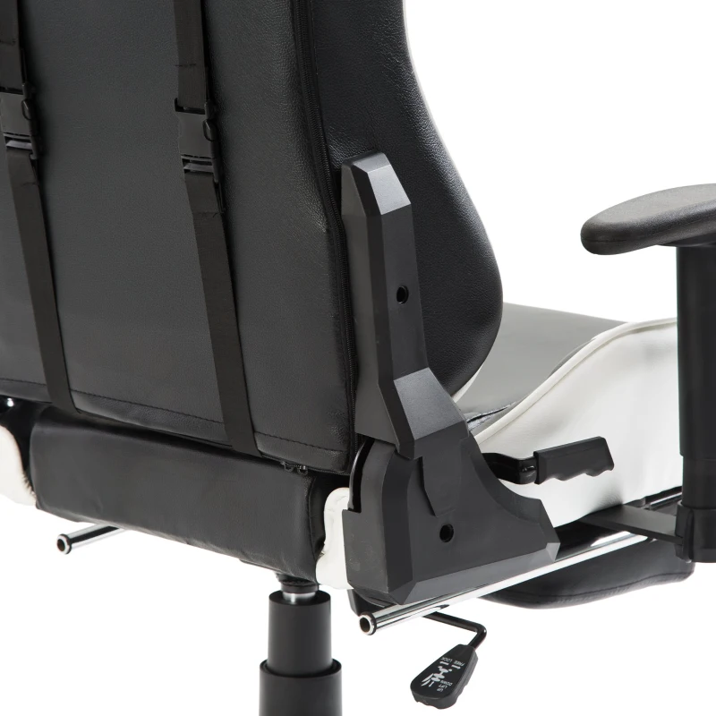 Vinsetto Sedia Gaming con Poggiapiedi Poltrona Ufficio Ergonomica Presidenziale Girevole 68 × 63 × 128-137cm Schienale Reclinabile Nero