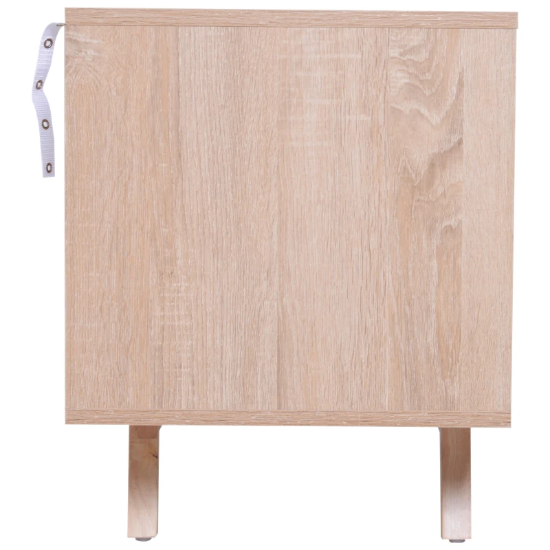 HOMCOM Stand TV Mobile Design Moderno 2 Ripaini da Soggiorno Rubberwood, MDF 120 x 40 x 50cm Rovere e Nero