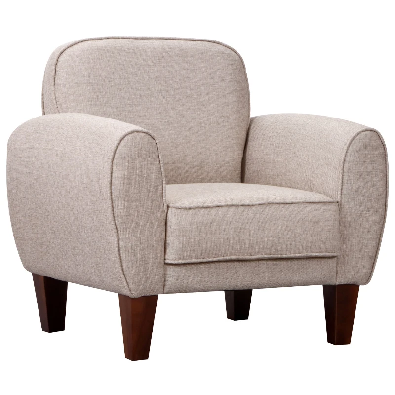 HOMCOM Poltrona Classica con Braccioli Imbottita in Tessuto di Lino, Crema, 84 x 65 x 82.4cm