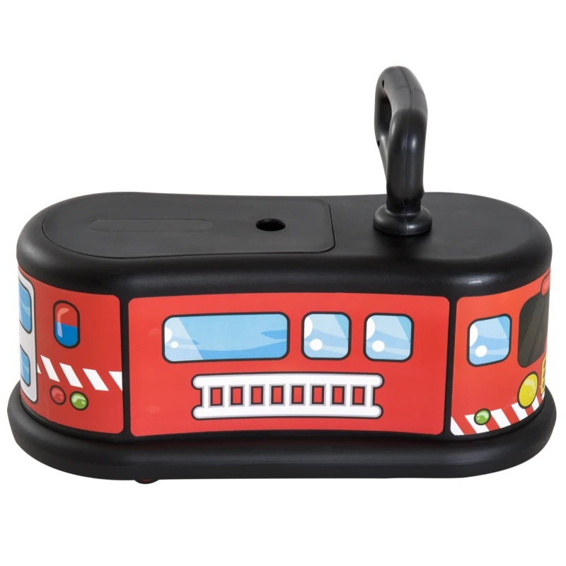 HOMCOM Camion dei Pompieri con Vano Portaoggetti Cavalcabile Bambini Plastica 21.5 × 48 × 34cm