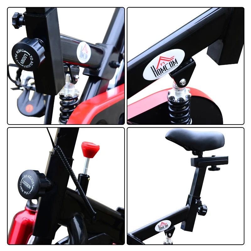 HOMCOM Cyclette Professionale per Allenamento Spinning 103 × 45 × 105cm Nero