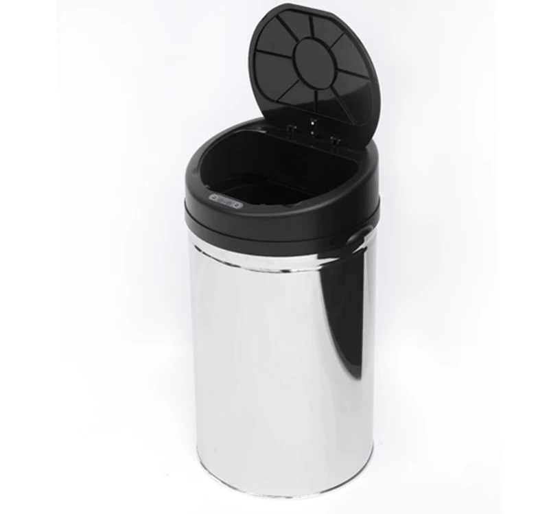 HomCom Cestino dei rifiuti rotondo in acciaio inox con sensore 30L