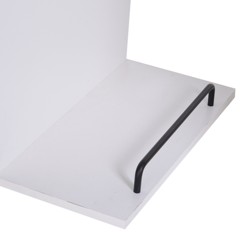 HomCom Scrivania da Ufficio Porta PC con Ripiano Tastiera, Bianco, 74x120x60cm