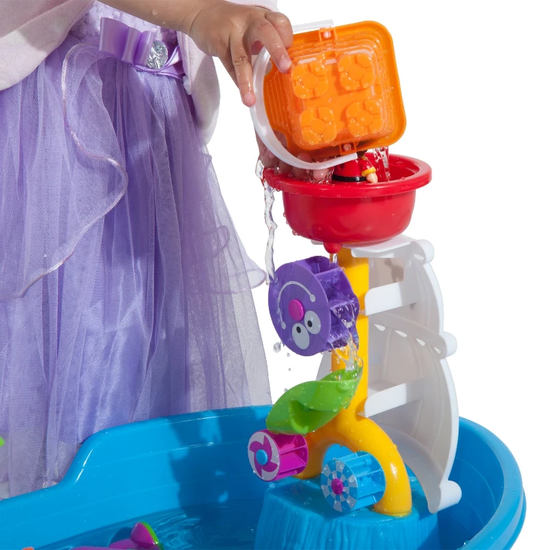HOMCOM Set Giocattoli da Spiaggia 20pz con Nave Pirata, Mulino a Vento e Stampini, 60 x 38 x 28cm