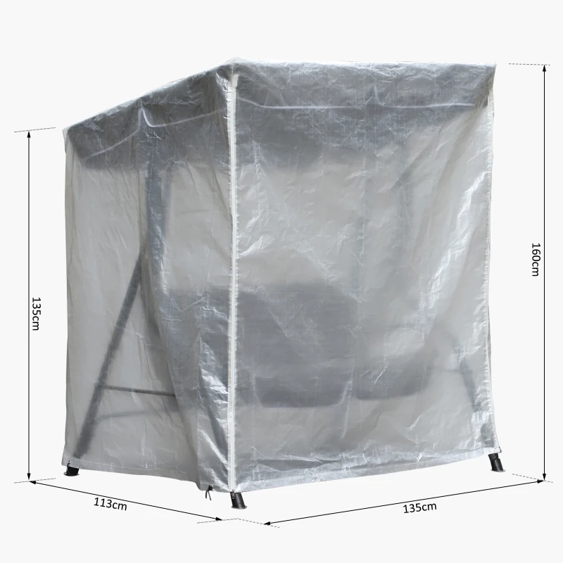 Outsunny Copertura per Mobili da Giardino Impermeabile Anti UV con Fissaggio e Cerniera Poliestere 135x113cm