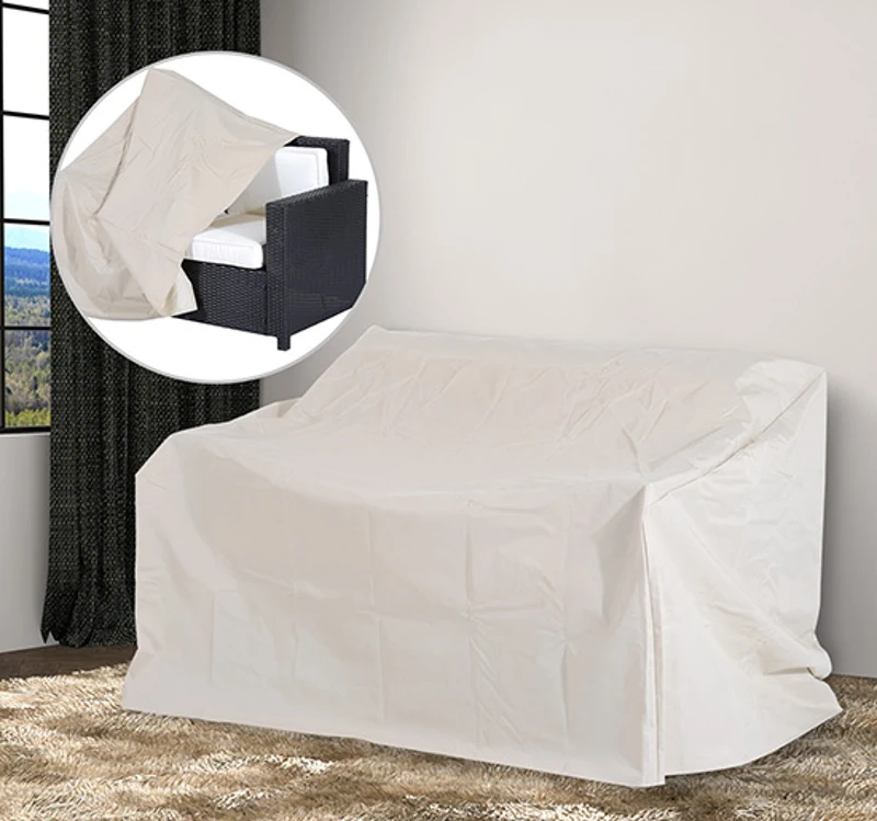 HOMCOM – Telo Copridivano Telo Arredo Multiuso in Tessuto Oxford Crema 140 × 84 × 56/94 cm