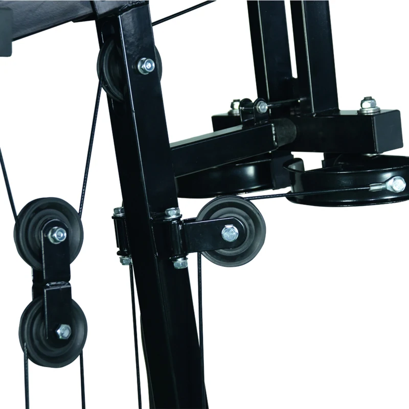 HOMCOM Panca per Allenamento Casa Palestra Multifunzione Professionale Addominali Gambe Pettorali in Acciaio Nero 125x106x205cm