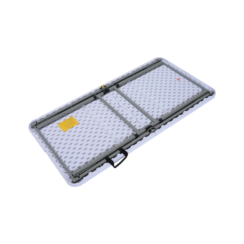 Outsunny Tavolo Richiudibile a Valigetta per Campeggio e Picnic in Polietilene, Bianco, 122x61x59/74cm