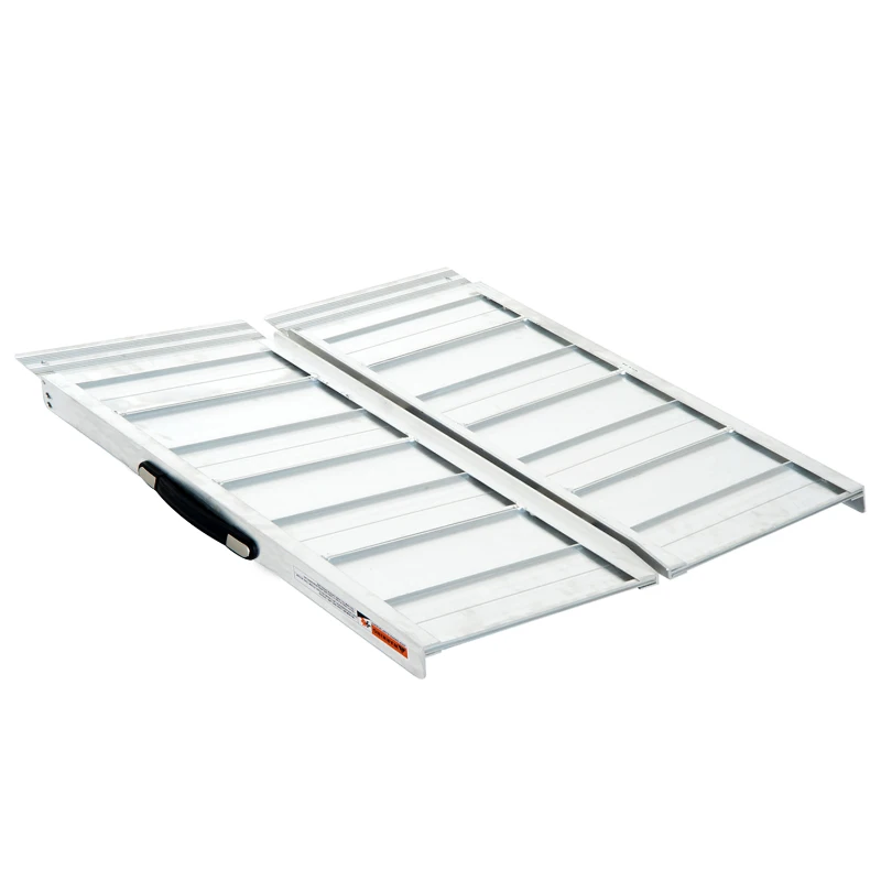 HomCom Rampa per Sedia a Rotelle in Alluminio Ripiegabile, 122x72cm