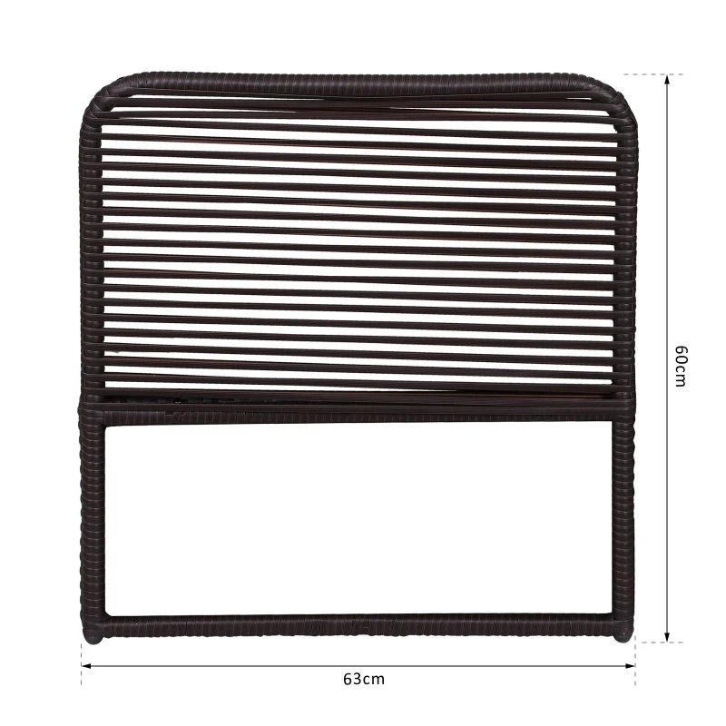 Outsunny Set Braccioli per Mobili da Giardino in Rattan Intrecciato Protezione Contro i Raggi UV Facile da Installare in Acciaio Marrone 63x60x6cm