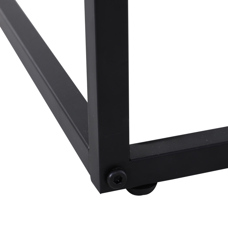 HOMCOM Tavolino Laterale da Divano o Letto Forma a "C" Design Industriale Metallo e MDF Fino 20 kg 56x36x68cm