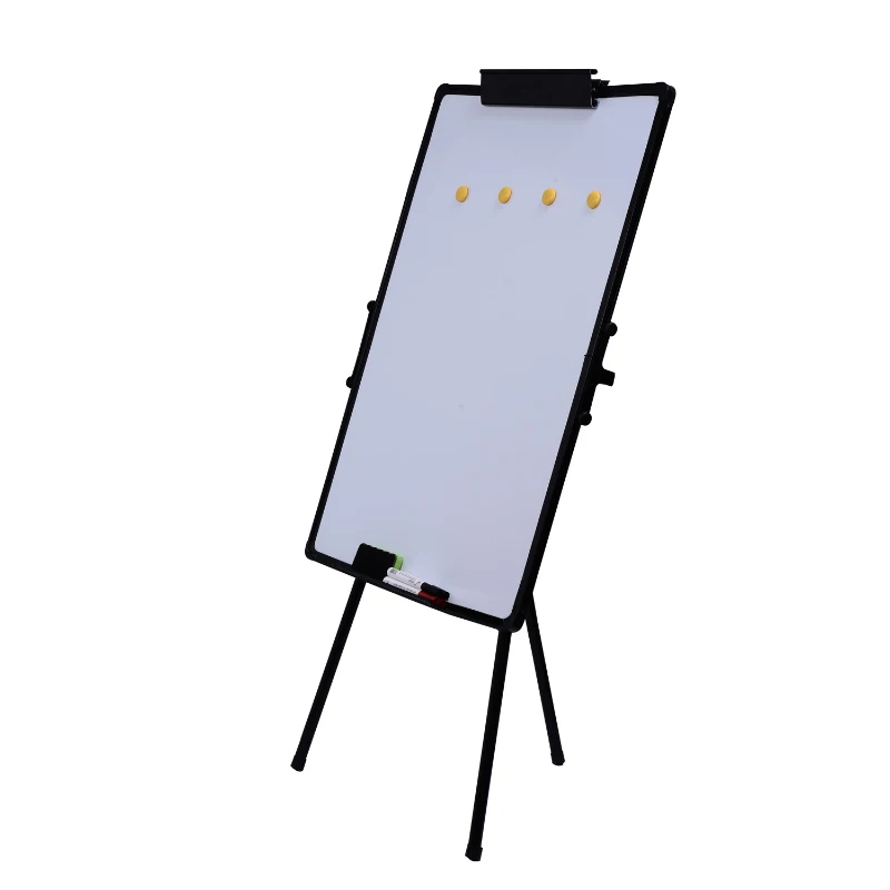 HOMCOM Lavagna Magentica Bianca con Cavalletto a Treppiede Altezza Regolabile Cornice in Alluminio 60×90x1.8cm