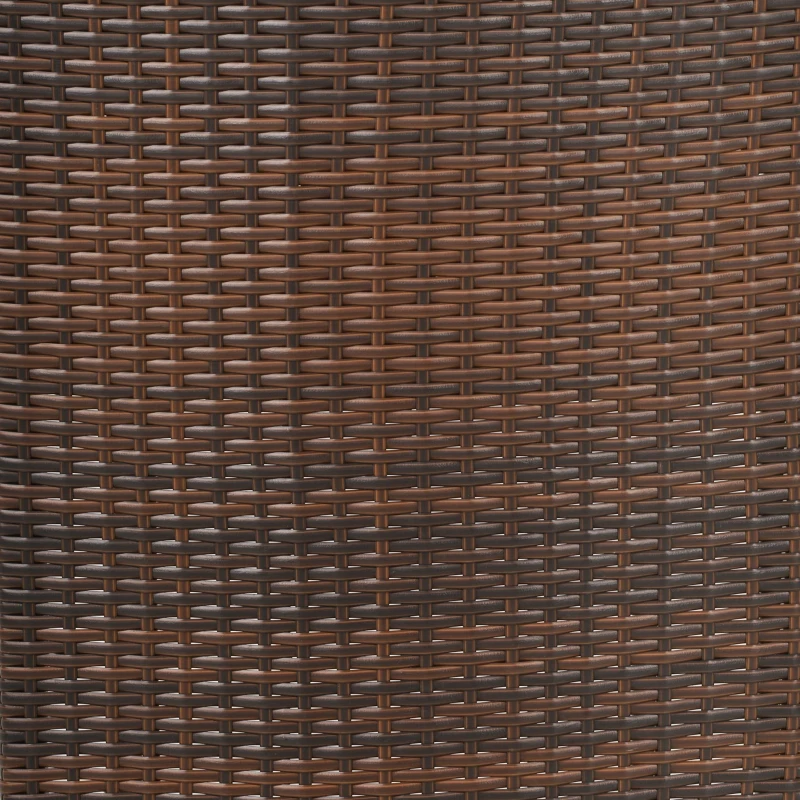 Outsunny Set Mobili da Giardino Salvaspazio con 1 Tavolo e 2 Sedie in Rattan PE Marrone