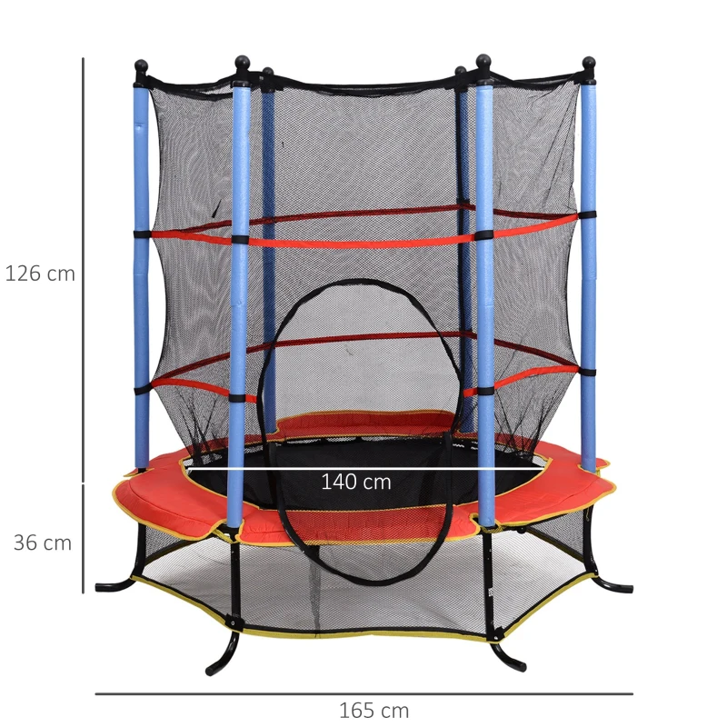 Homcom Trampolino Elastico con Rete di Sicurezza Diametro 140cm