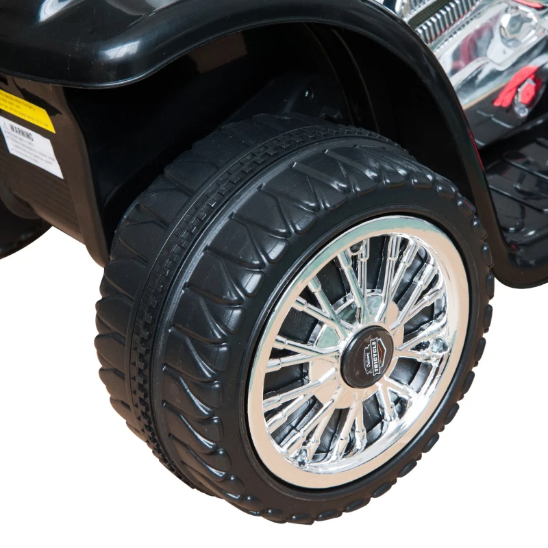 HOMCOM Mini Moto Triciclo Elettrico per Bambini con Luci e Musica, Velocità 2.5KM/h in PP Nero, 80 x 43 x 54.5cm