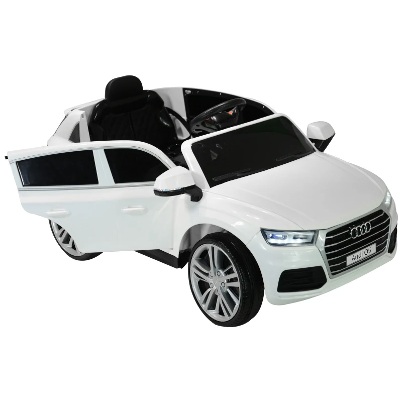 HOMCOM Macchina Elettrica per Bambini con Telecomando Modello AUDI Q5 12V Musica Luci e Suoni 116 × 75 × 56cm Bianco