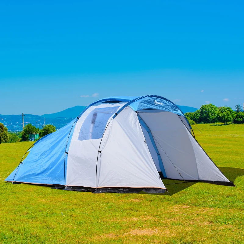 Outsunny Tenda da Campeggio Spiaggia Impermeabile per 4 Persone 375 × 240 × 150cm