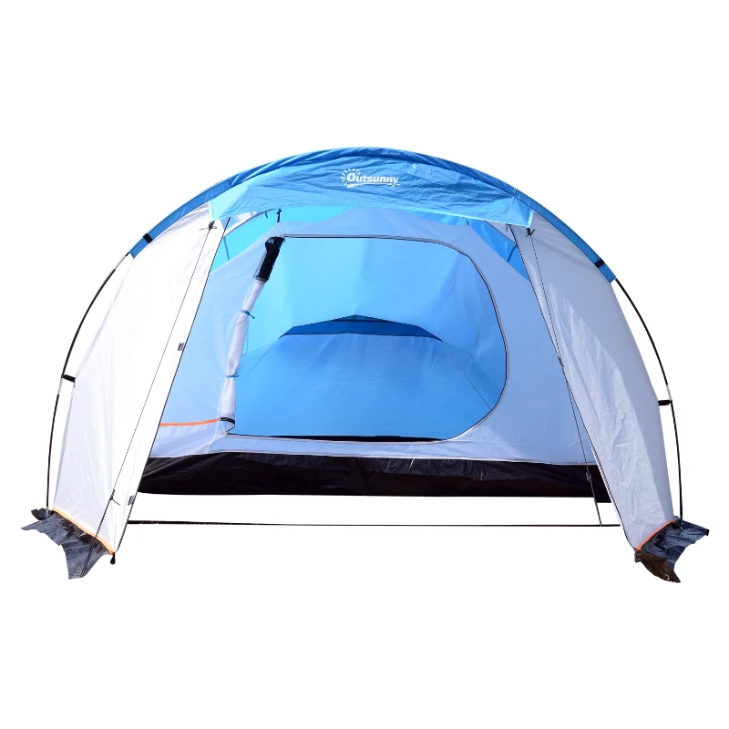 Outsunny Tenda da Campeggio Spiaggia Impermeabile per 4 Persone 375 × 240 × 150cm