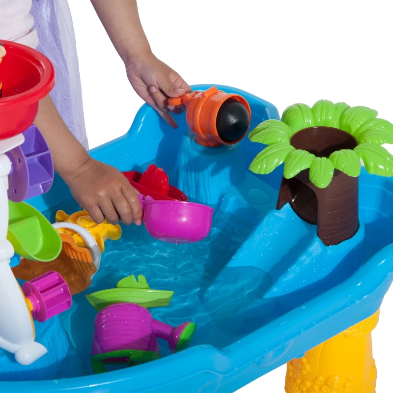 HOMCOM Set Giocattoli da Spiaggia 20pz con Nave Pirata, Mulino a Vento e Stampini, 60 x 38 x 28cm
