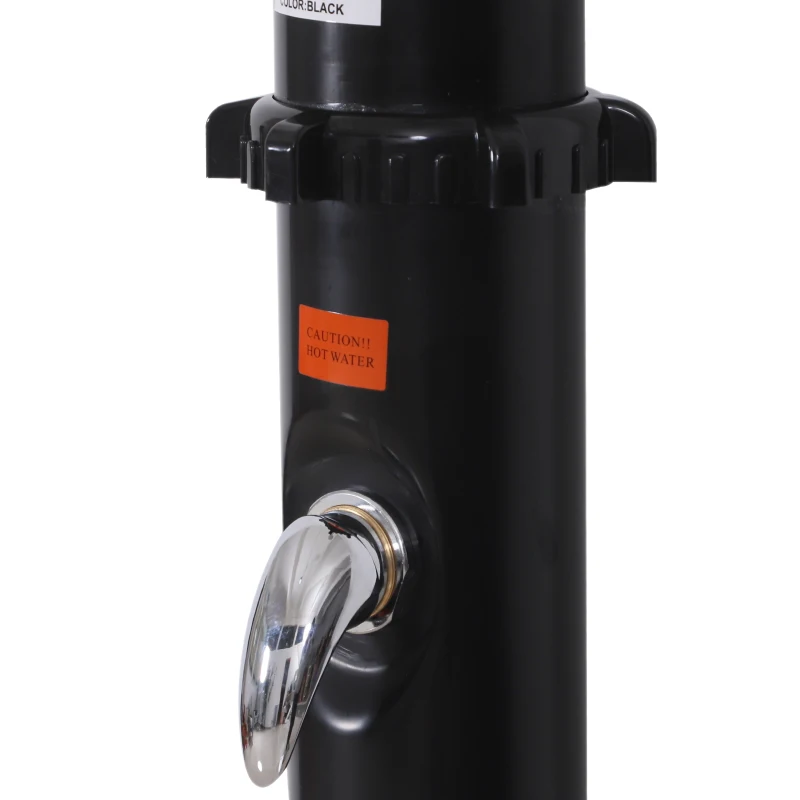 Outsunny Doccia Energia Solare da Giardino Piscina Esterno Serbatoio 20L PVC Ф11 x 218cm Nero